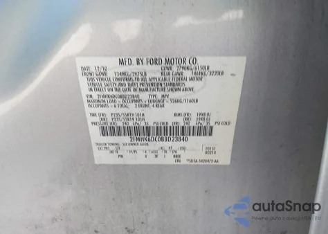 2011 Ford Flex Limited from USA, damaged, VIN 2FMHK6DC0BBD23840